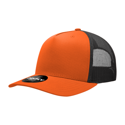 5 Panel Mid Profile Structured Cotton Blend Trucker