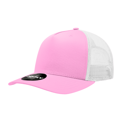 5 Panel Mid Profile Structured Cotton Blend Trucker