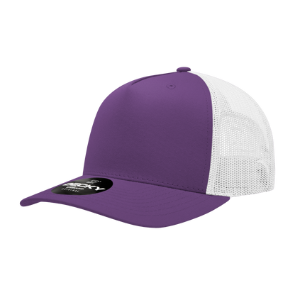 5 Panel Mid Profile Structured Cotton Blend Trucker