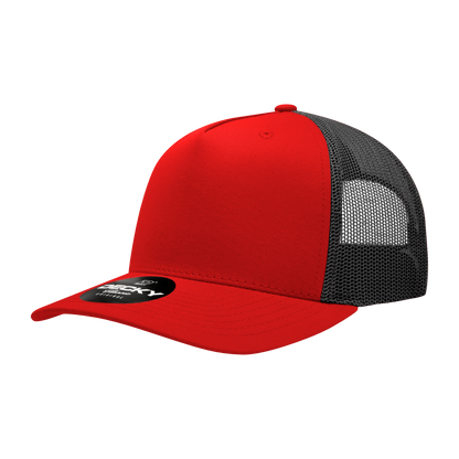 5 Panel Mid Profile Structured Cotton Blend Trucker