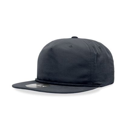 5 Panel High Profile Relaxed Cotton Blend Rope Hat