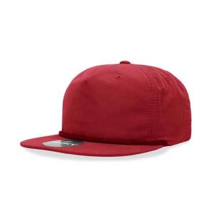 5 Panel High Profile Relaxed Cotton Blend Rope Hat