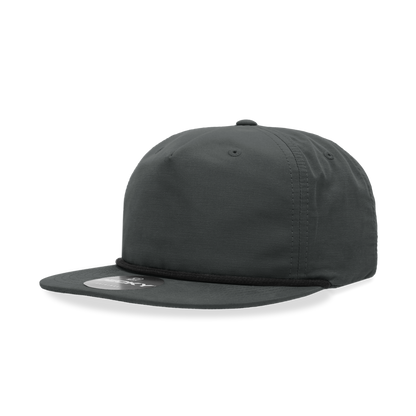 5 Panel High Profile Relaxed Cotton Blend Rope Hat