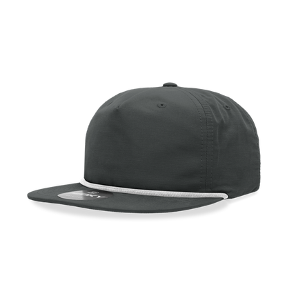 5 Panel High Profile Relaxed Cotton Blend Rope Hat