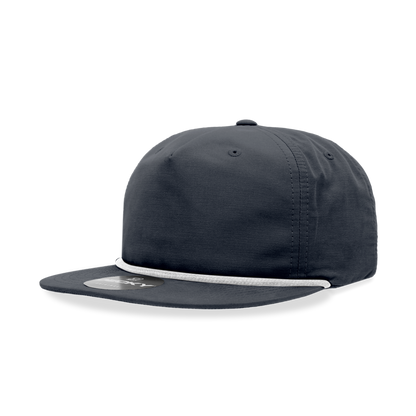 5 Panel High Profile Relaxed Cotton Blend Rope Hat