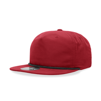 5 Panel High Profile Relaxed Cotton Blend Rope Hat