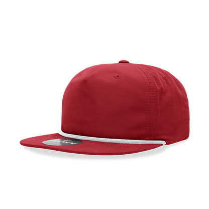 5 Panel High Profile Relaxed Cotton Blend Rope Hat