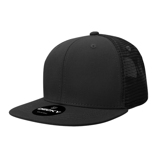 6 Panel High Profile Structured Cotton Blend Trucker