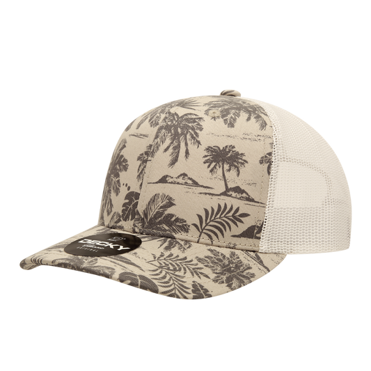 6 Panel Mid Profile Structured Tropical Trucker