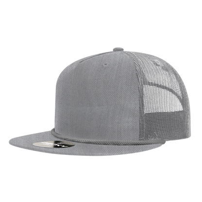 5 Panel High Profile Relaxed Cotton Blend Trucker w/Rope
