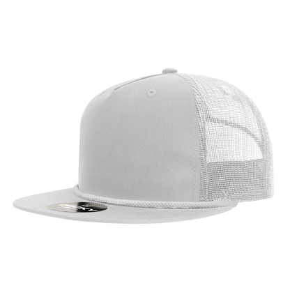 5 Panel High Profile Relaxed Cotton Blend Trucker w/Rope