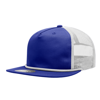 5 Panel High Profile Relaxed Cotton Blend Trucker w/Rope