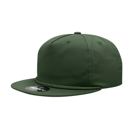 5 Panel High Profile Relaxed Cotton Blend Rope Hat