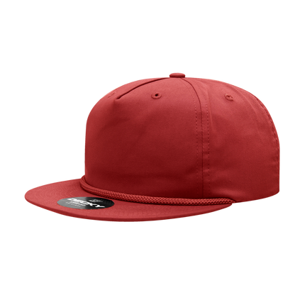 5 Panel High Profile Relaxed Cotton Blend Rope Hat