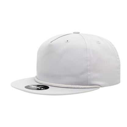5 Panel High Profile Relaxed Cotton Blend Rope Hat