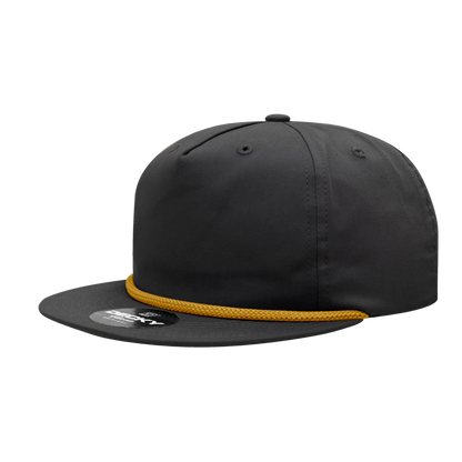 5 Panel High Profile Relaxed Cotton Blend Rope Hat