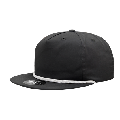 5 Panel High Profile Relaxed Cotton Blend Rope Hat