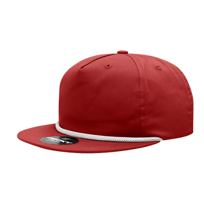 5 Panel High Profile Relaxed Cotton Blend Rope Hat