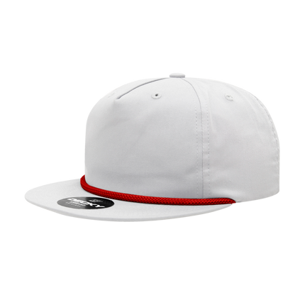 5 Panel High Profile Relaxed Cotton Blend Rope Hat