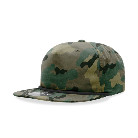 5 Panel High Profile Relaxed Camo Rope Hat
