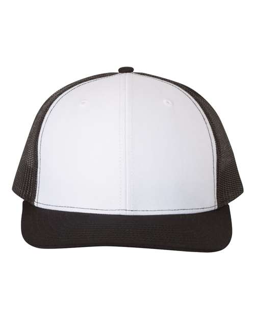 Richardson 112 Snapback Trucker Cap - White/ Black