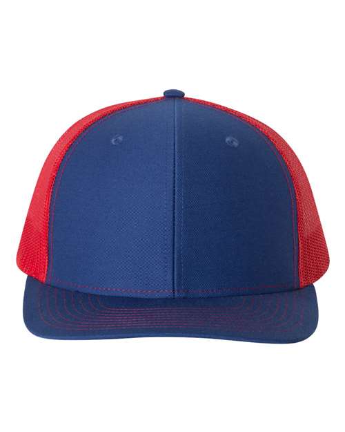 Richardson 112 Snapback Trucker Cap - Royal/ Red