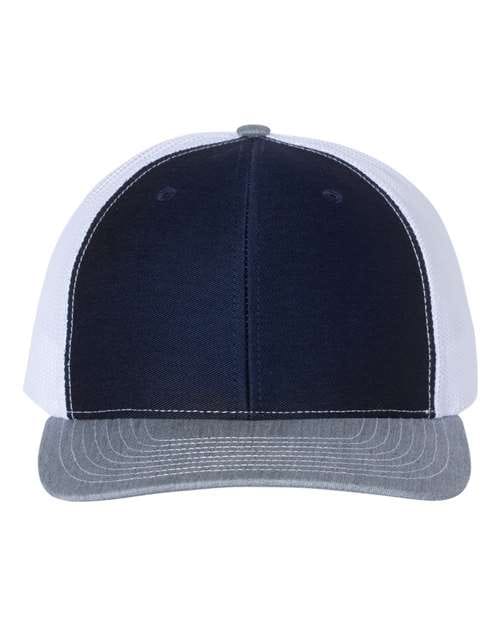 Richardson 112 Snapback Trucker Cap - Navy/ White/ Heather Grey