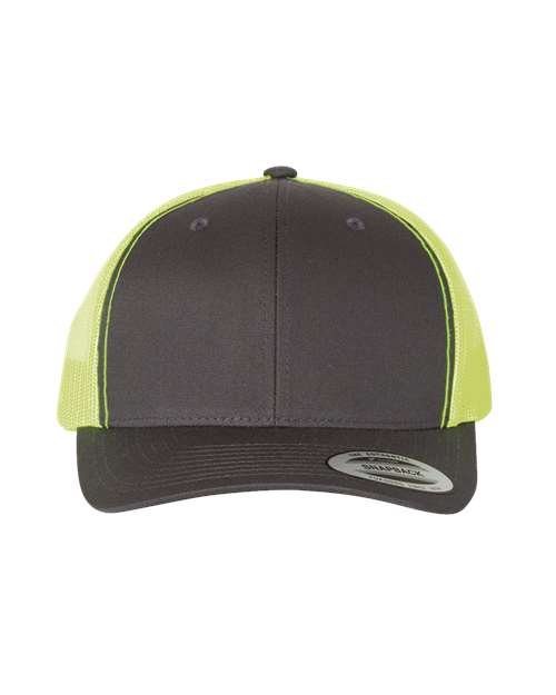 YP Classics Retro Trucker Cap - Charcoal/ Neon Green