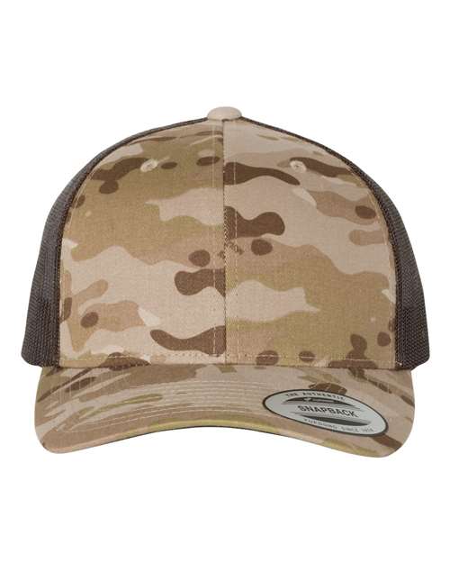 YP Classics Retro Trucker Cap - Multicam Arid/ Brown