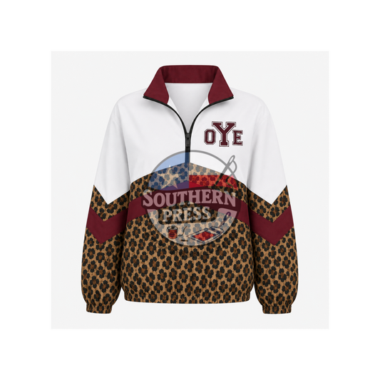 *** Pre Order *** Polyester Quarter Zip with Bottom Pattern  (See Size Chart In Images)