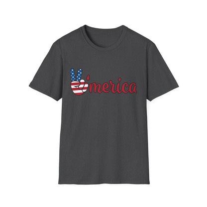 'Merica Peace Sign T-Shirt – Patriotic American Flag Graphic Tee