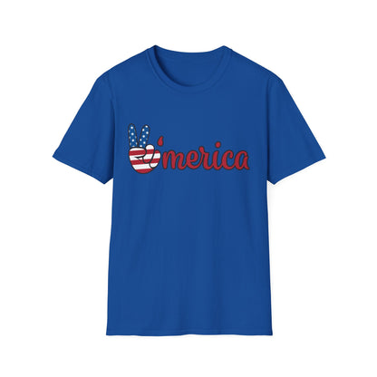 'Merica Peace Sign T-Shirt – Patriotic American Flag Graphic Tee