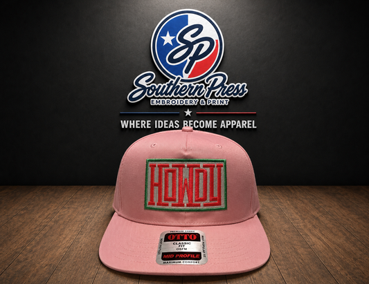 Pink HOWDY Embroidered Hat – OTTO 5-Panel Snapback