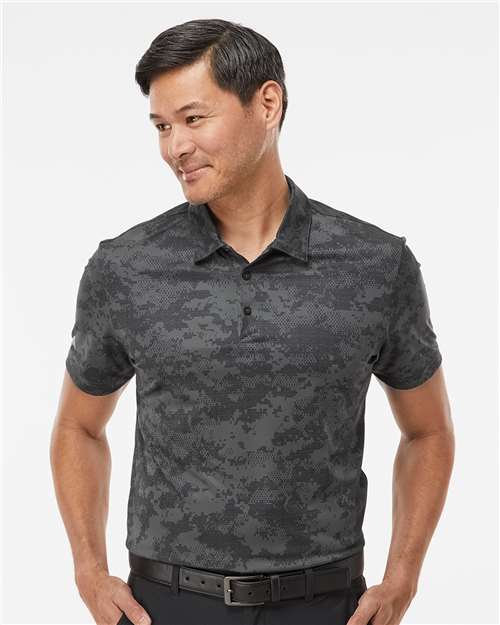 Adidas Grey Six / S Adidas Men's All Over Camo Print Polo