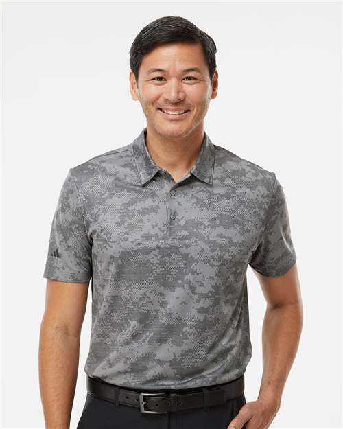 Adidas Grey Three / S Adidas Men's All Over Camo Print Polo