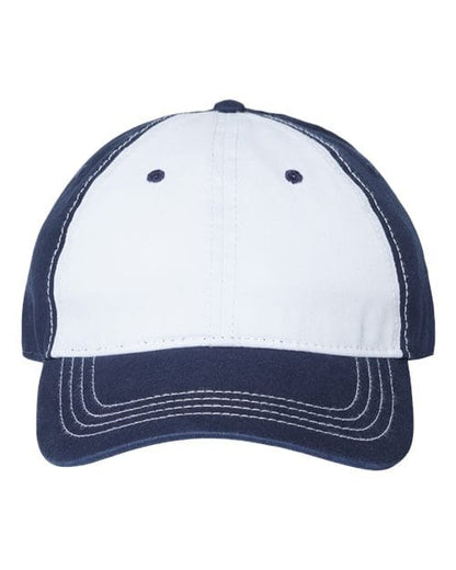 CAP AMERICA White/ Light Navy / Adjustable Relaxed Golf Dad Hat