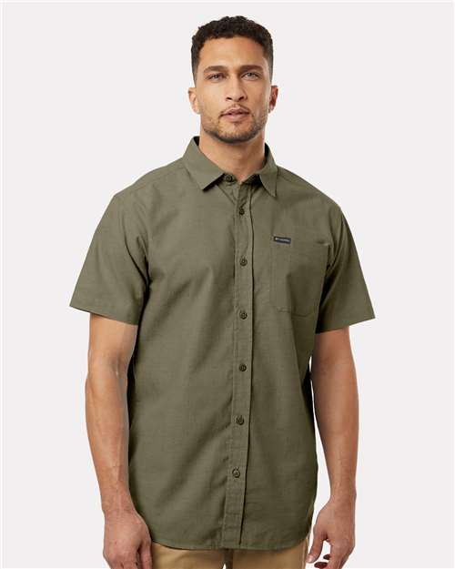 Columbia Stone Green / S Men's Rapid Rivers™ Novelty Short Sleeve Shirt