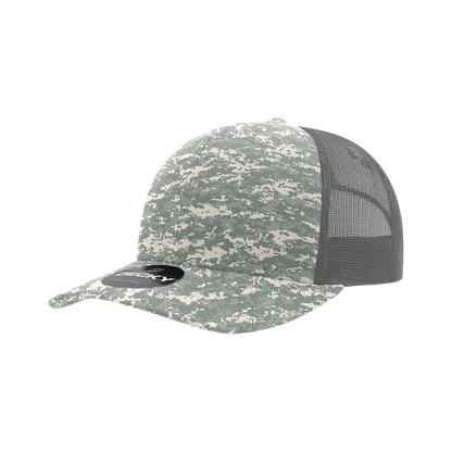 Decky ACU/ACU/Dk Grey (Rip-Stop) / Standard 6 Panel Mid Profile Structured Camo Trucker