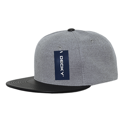 6 Panel High Profile Structured Melton Vinyl Snapback