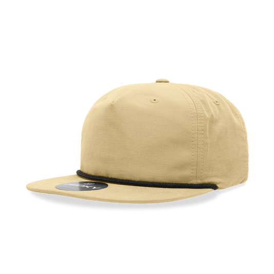 5 Panel High Profile Relaxed Cotton Blend Rope Hat