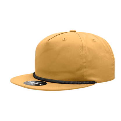 Decky Biscuit/Black / Standard 5 Panel High Profile Relaxed Cotton Blend Rope Hat