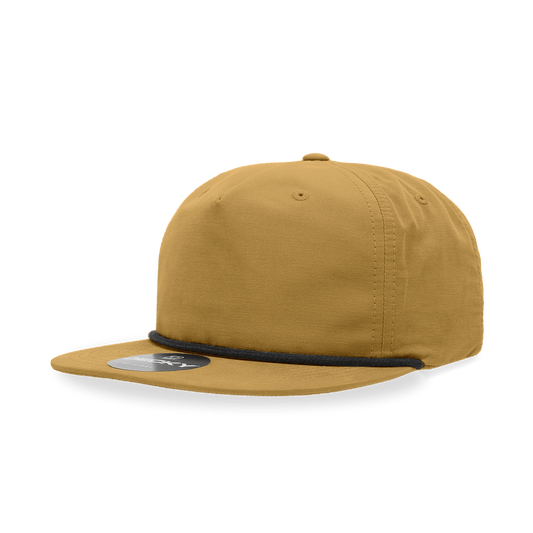 5 Panel High Profile Relaxed Cotton Blend Rope Hat