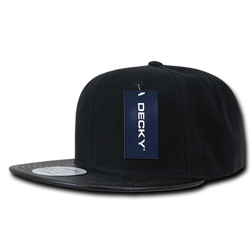 Decky Black/Black / OSFM 6 Panel High Profile Structured Vinyl Snapback