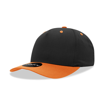 Decky Black/Orange / Standard 5 Panel Mid Profile Structured Cotton Blend Cap
