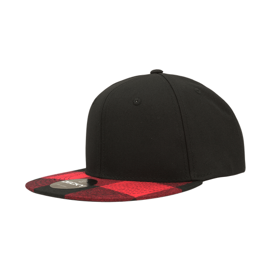 6 Panel High Profile Structured Plaid Bill Snapback