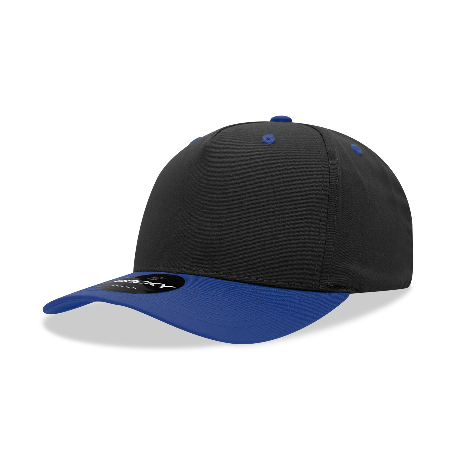 Decky Black/Royal / Standard 5 Panel Mid Profile Structured Cotton Blend Cap