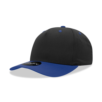 Decky Black/Royal / Standard 5 Panel Mid Profile Structured Cotton Blend Cap