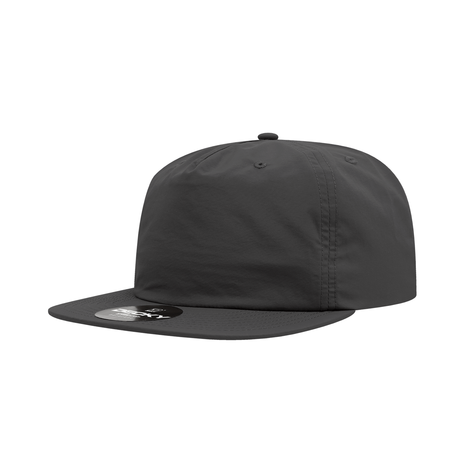 Decky Black / Standard 5 Panel High Profile Relaxed Nylon Surf Hat