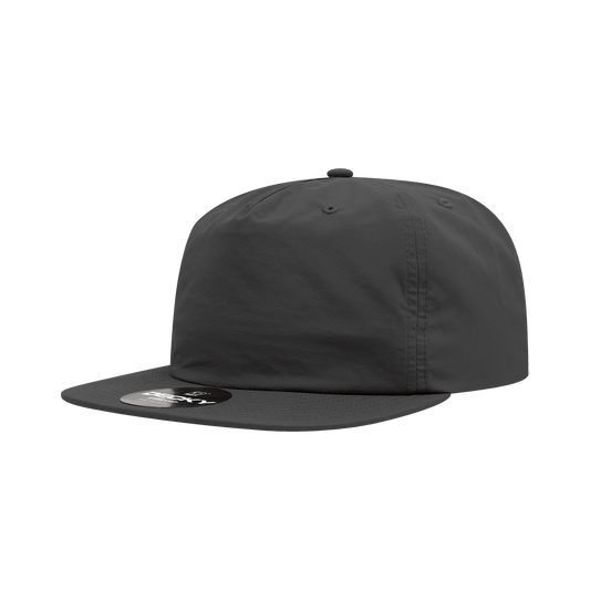 Decky Black / Standard 5 Panel High Profile Relaxed Nylon Surf Hat