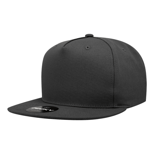 5 Panel High Profile Structured Cotton Blend Snapback